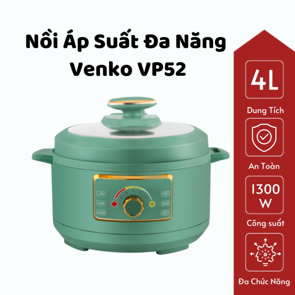 Nồi Áp Suất Đa Năng Venko VP52 màu xanh hiện đại bảo hành 12 tháng Duhashop1 ...