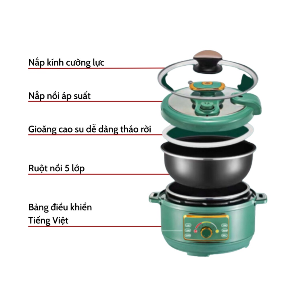 Nồi Áp Suất Đa Năng Venko VP52 màu xanh hiện đại bảo hành 12 tháng Duhashop1 ...