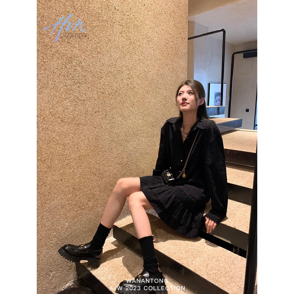 Đầm Sơ Mi Xếp Ly Thiết Kế Xinh Xắn Nữ Tính