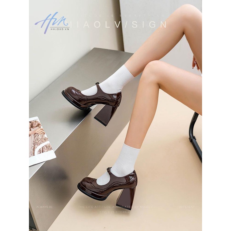 Giày Búp Bê Đế Dày Mũi Tròn Chống Thấm Nước Phong Cách retro Cho Nữ