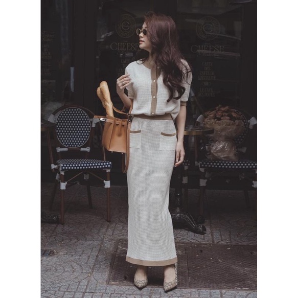 SET LEN DỆT MÙA THU ÁO + CHÂN VÁY MIDI