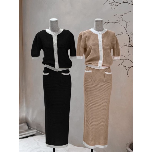 SET LEN DỆT MÙA THU ÁO + CHÂN VÁY MIDI