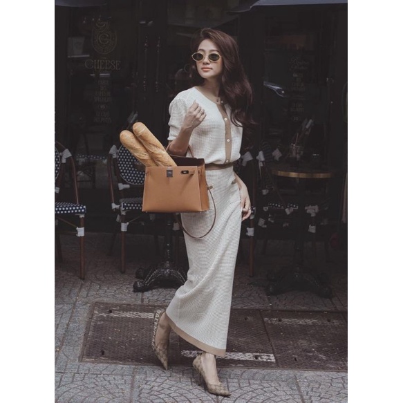 SET LEN DỆT MÙA THU ÁO + CHÂN VÁY MIDI