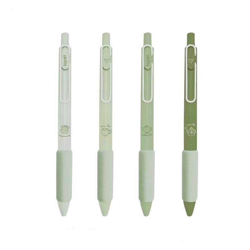 Bút Gel Bấm LOPET MATCHA Mực Đen Ngòi 0.5mm