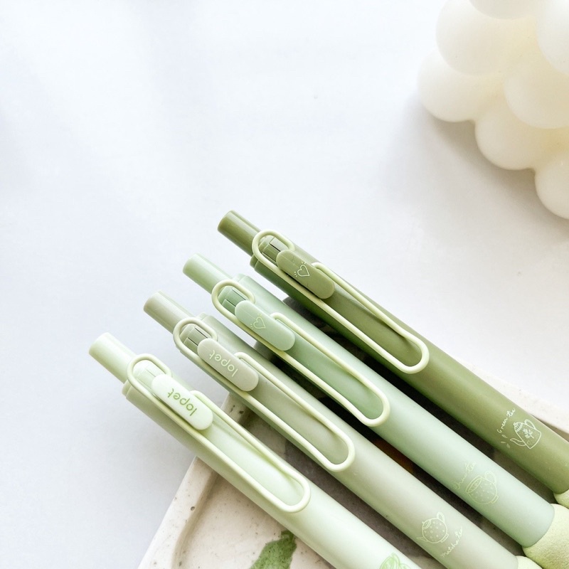 Bút Gel Bấm LOPET MATCHA Mực Đen Ngòi 0.5mm