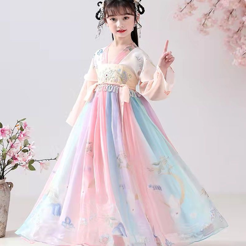 Đầm Hán Phục Phong Cách Trung Hoa Mới Cho Bé Gái