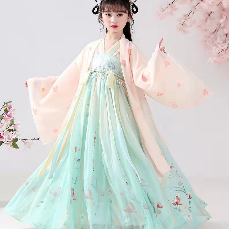 Đầm Hán Phục Phong Cách Trung Hoa Mới Cho Bé Gái