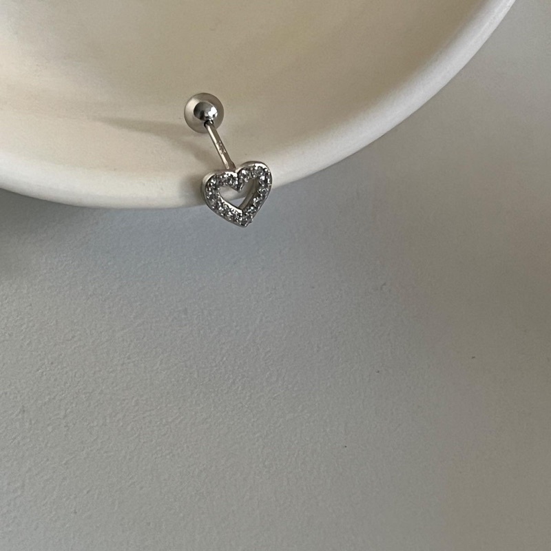 𝐯𝐞𝐥𝐯𝐞𝐭𝐩𝐢𝐧𝐤.𝐚𝐜𝐜🇰🇷 | Khuyên tai chốt bi vặn mặt gắn đá