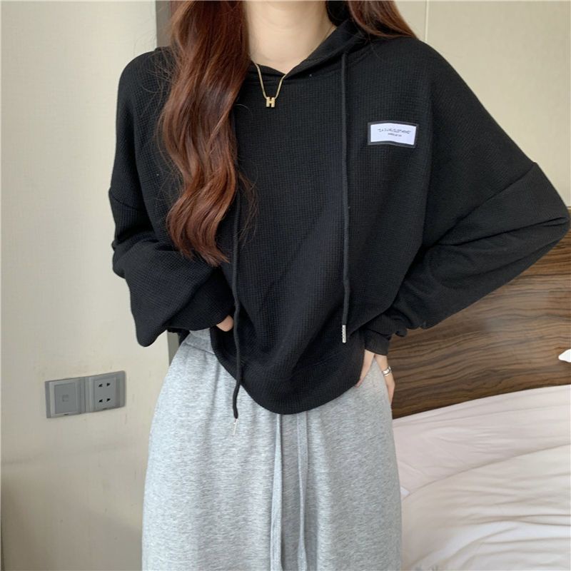 Áo Hoodie Lửng Dáng Rộng Thời Trang Thu Đông Mới Cho Nữ