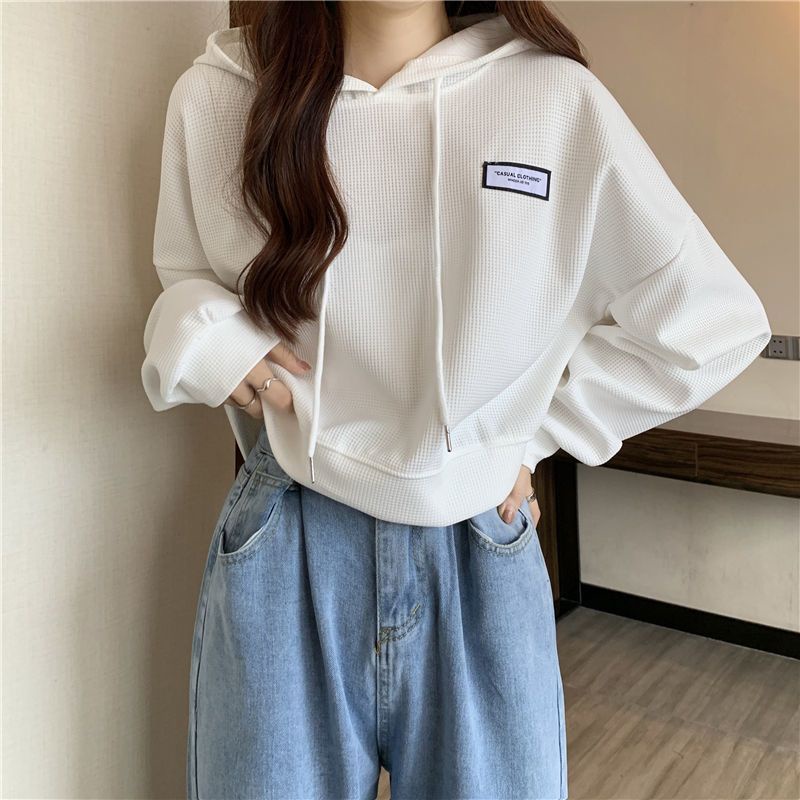 Áo Hoodie Lửng Dáng Rộng Thời Trang Thu Đông Mới Cho Nữ