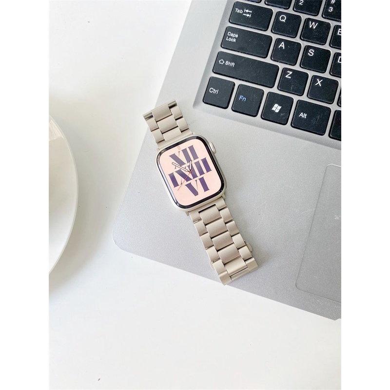 Dây Đeo Thay Thế Cho Đồng Hồ Thông Minh apple se iwatch8 764321 Dây Đồng Hồ Đeo Tay Thời Trang Bằng Thép Không Gỉ 45mm
