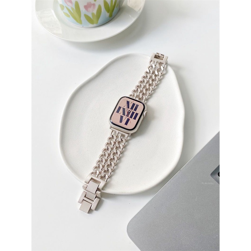 Dây Đeo Thay Thế Cho Đồng Hồ Thông Minh apple se iwatch8 764321 Dây Đồng Hồ Đeo Tay Thời Trang Bằng Thép Không Gỉ 45mm