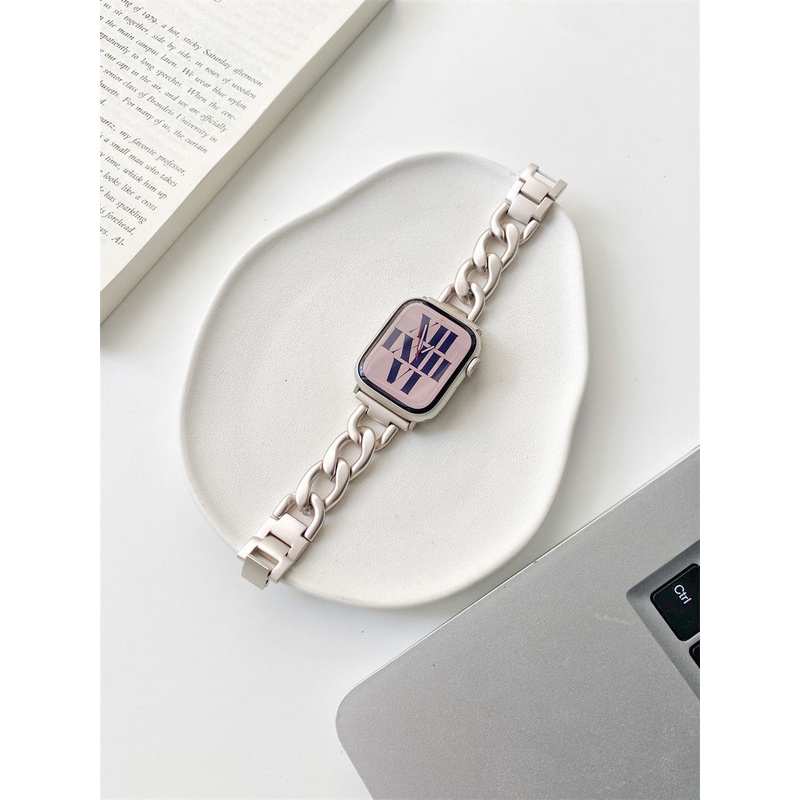 Dây Đeo Thay Thế Cho Đồng Hồ Thông Minh apple se iwatch8 764321 Dây Đồng Hồ Đeo Tay Thời Trang Bằng Thép Không Gỉ 45mm