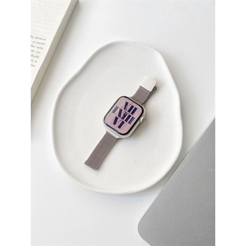 Dây Đeo Thay Thế Cho Đồng Hồ Thông Minh apple se iwatch8 764321 Dây Đồng Hồ Đeo Tay Thời Trang Bằng Thép Không Gỉ 45mm