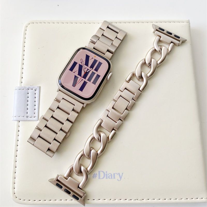 Dây Đeo Thay Thế Cho Đồng Hồ Thông Minh apple se iwatch8 764321 Dây Đồng Hồ Đeo Tay Thời Trang Bằng Thép Không Gỉ 45mm