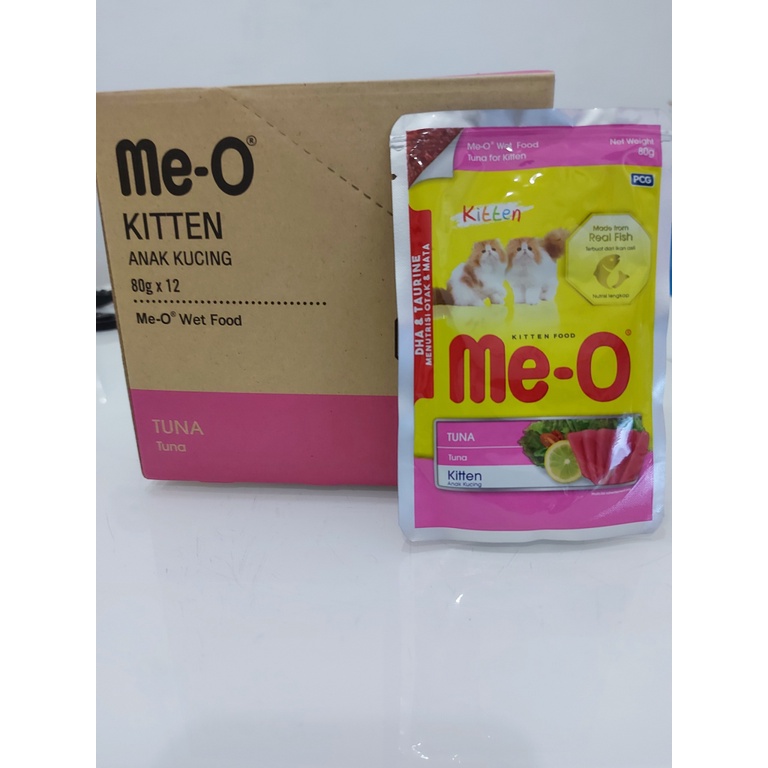 Combo 12 gói pate dinh dưỡng Me-O cho mèo con và mèo lơn-cá ngừ,cá biển,cá trắng,gà