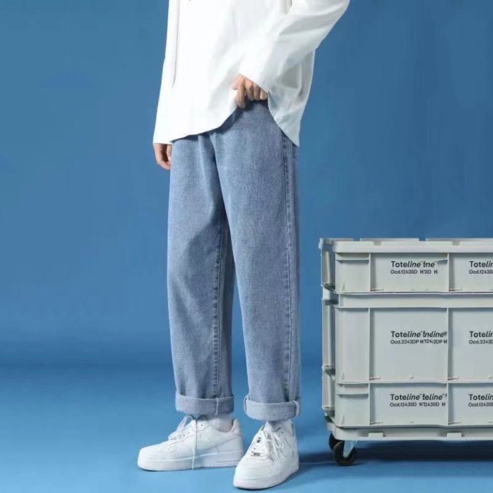 Quần Jean Nam DSQ2 Cao Cấp Quần Bò Nam Xanh Trơn Đính 2 Khoá Zip Dọc Eo Phối Mài Xước Đơn Giản Siêu Trend