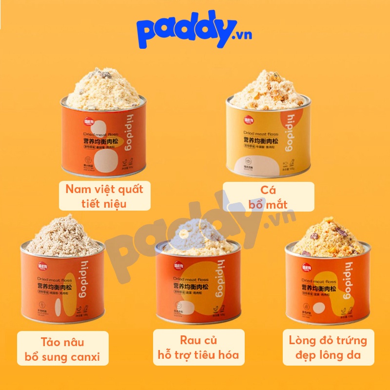 Hàng mới nhất Chà Bông Ruốc Gà Cho Chó Mèo Hipidog 100g