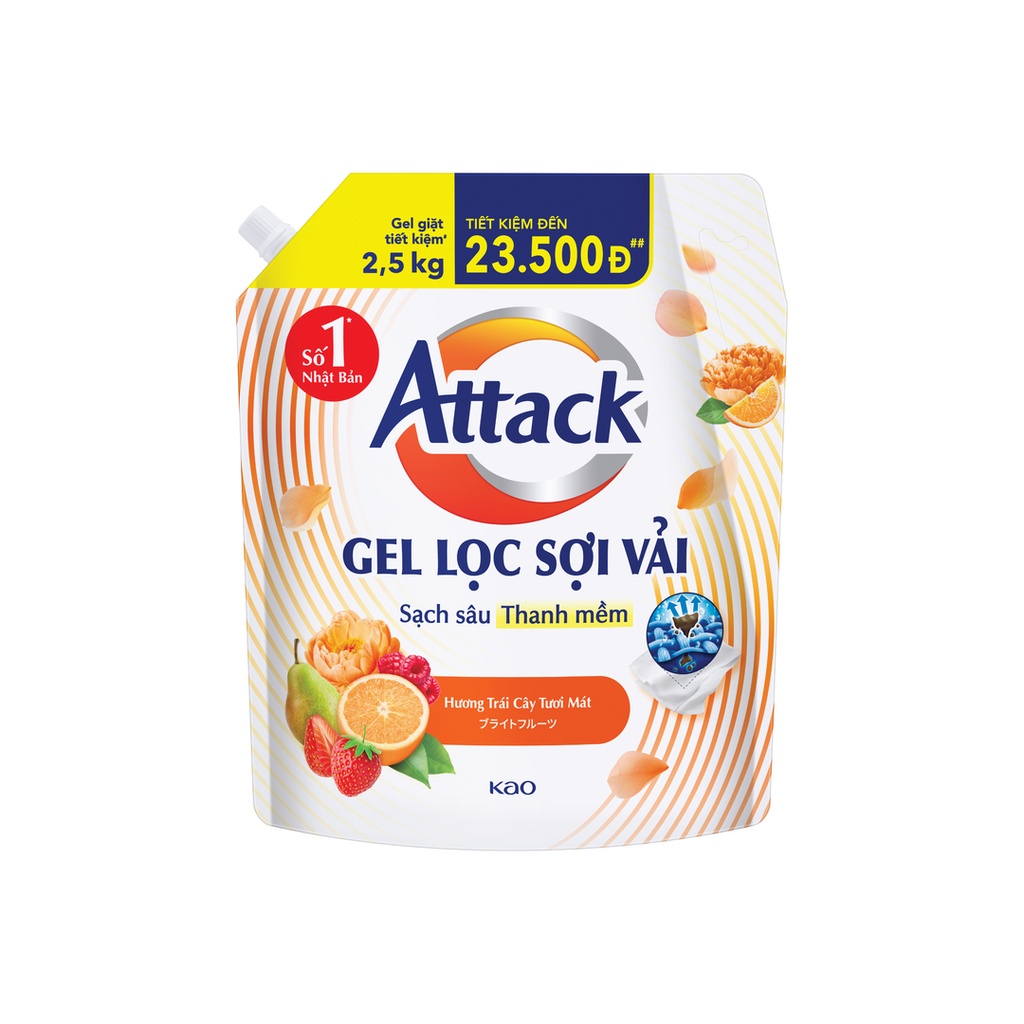 [Quà tặng không bán] -Gel giặt Attack túi 2.5kg (Mẫu ngẫu nhiên)