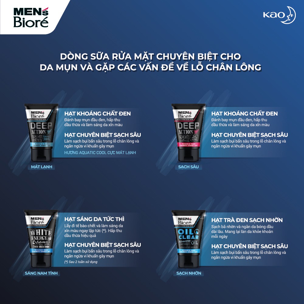 Sữa Rửa Mặt Men Biore Hạt Tác Động Kép Mát Lạnh Sảng Khoái 100g