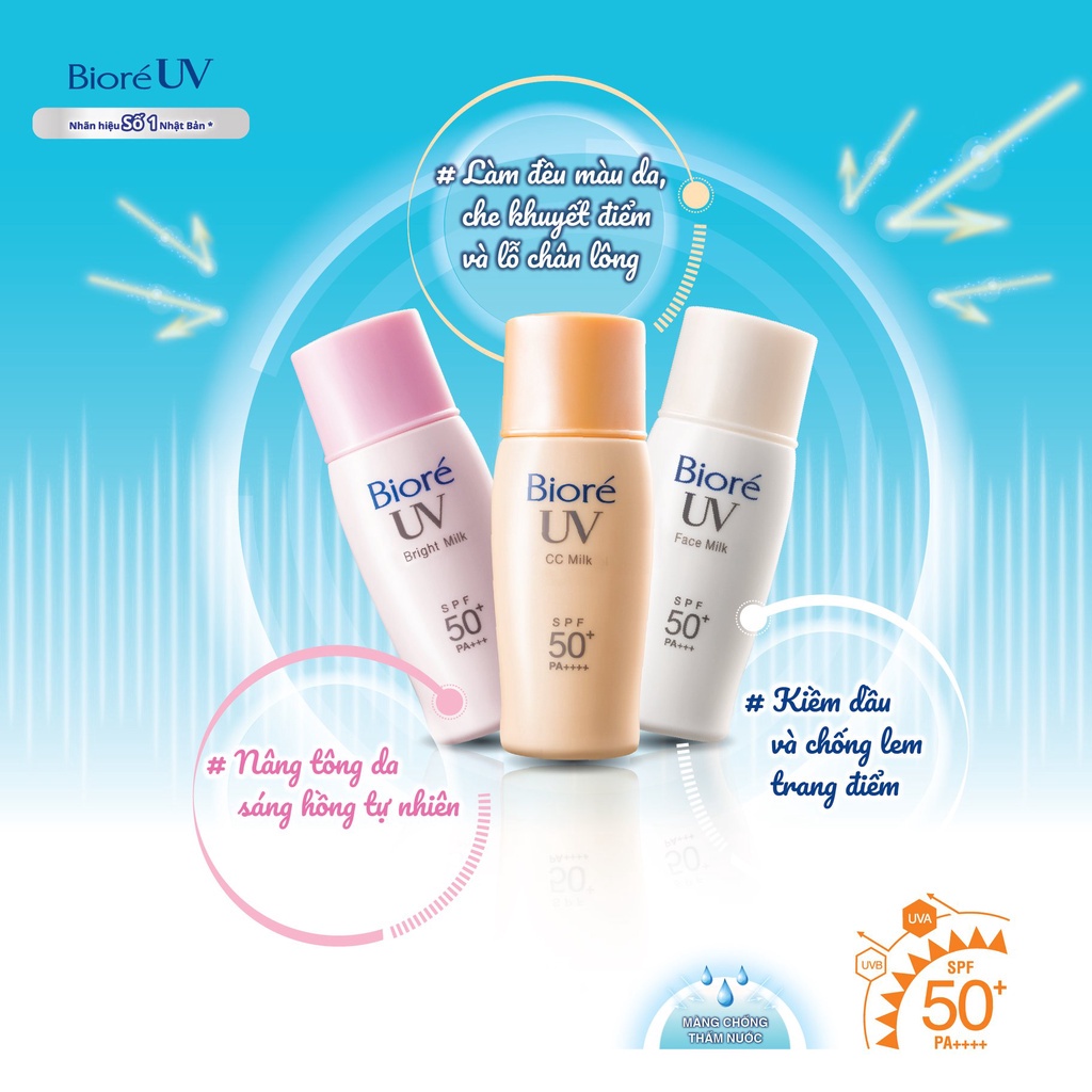 Combo 2 Bioré Sữa Chống Nắng SPF50+/PA++++ 30ml/40ml