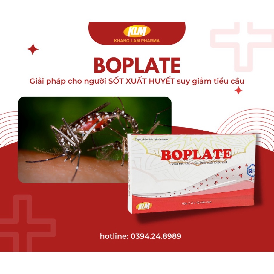 Boplate hộp 20 viên nén Santex tăng cường tái tạo tiểu cầu