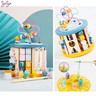  Đồ chơi Montessori 8 mặt 11 trò chơi đồ chơi bằng gỗ bảng bận rộn cho bé phát triển kỹ năng toàn diện giáo dục sớm 