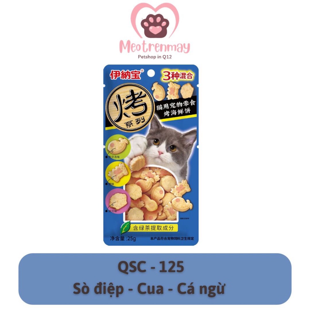 Bánh thưởng CIAO INABA làm sạch răng, giảm hôi miệng cho mèo - gói 25gr  đồ ăn vặt cho mèo