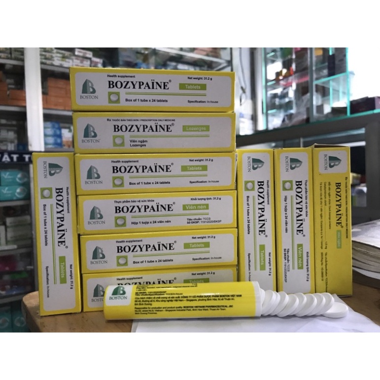 Bozypaine ngậm ho hộp 24 viên Boston