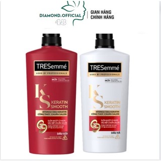 Dầu gội - xả tinh dầu argan & keratin vào nếp suôn mượt tresemmé keratin smooth