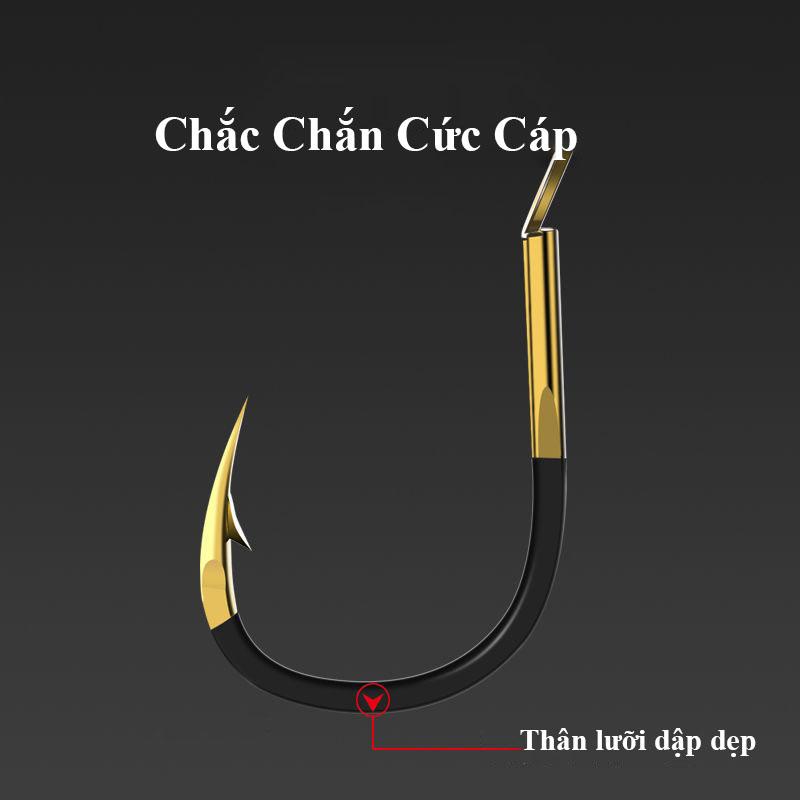 200 Cái Lưỡi Câu Vàng Đen Có Ngạnh