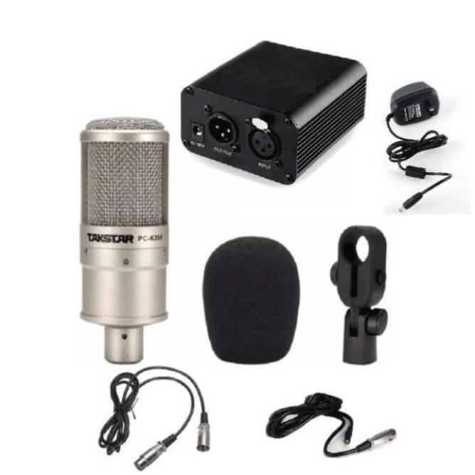 Mic PC K200 livestream chuyên nghiệp,Tặng Nguồn Phantom 48v, Dây Jack Đầy Đủ taphoanhaso
