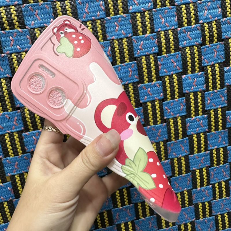 Case ốp lưng Xiaomi note 11E / redmi 10 5G dẻo gấu dâu lotso siêu dễ thương viền lượn sóng bảo vệ camera