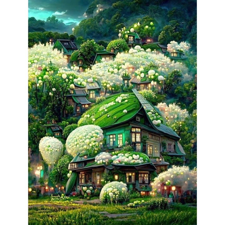 TRANH ĐÍNH ĐÁ 5D TỰ HOÀN THÀNH - KT 30*40CM - TRANH PHONG CẢNH ĐẸP