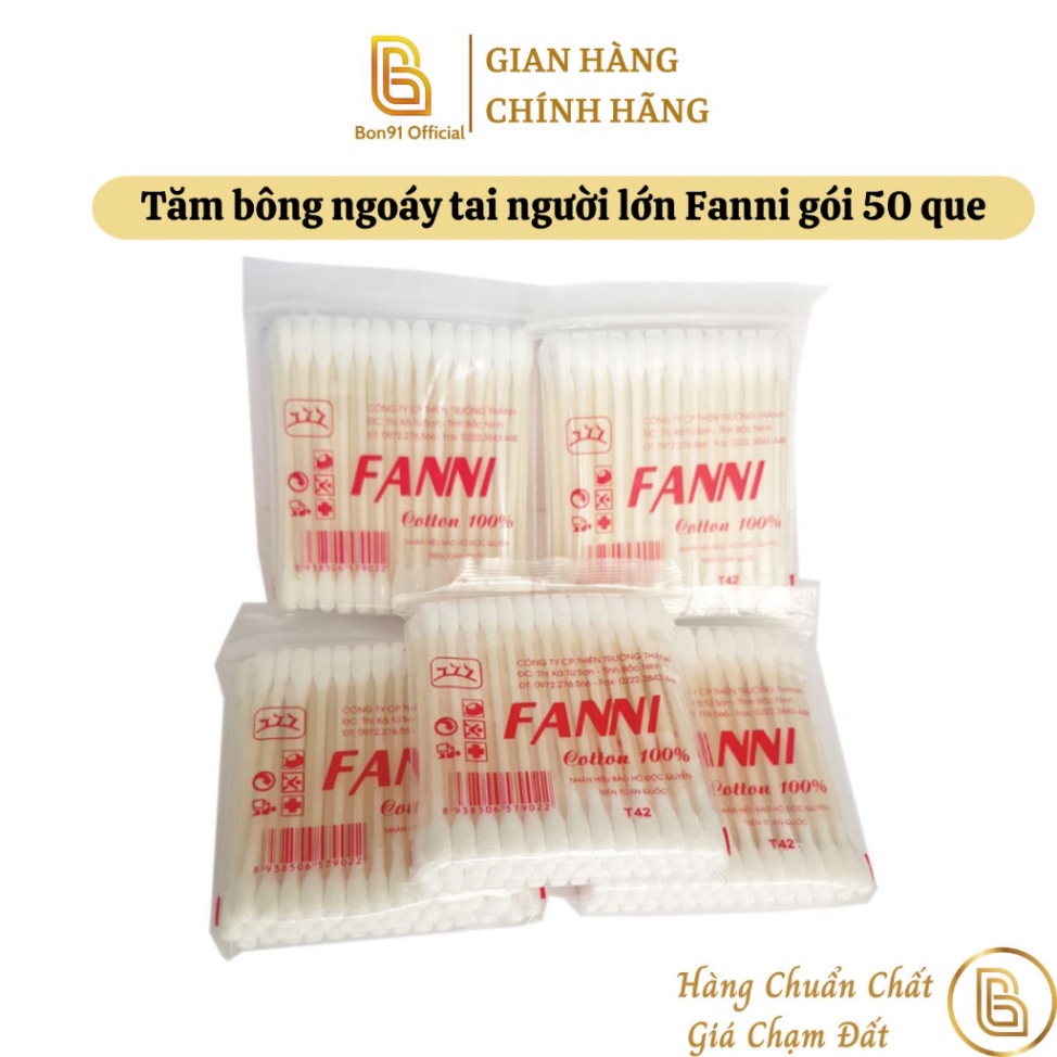 Tăm bông ngoáy tai gói 50 que Fanni Trường Thành