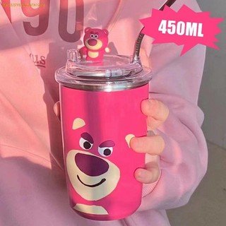 Ly giữ nhiệt gấu dâu lotso siêu cưng 450ml 750ml .