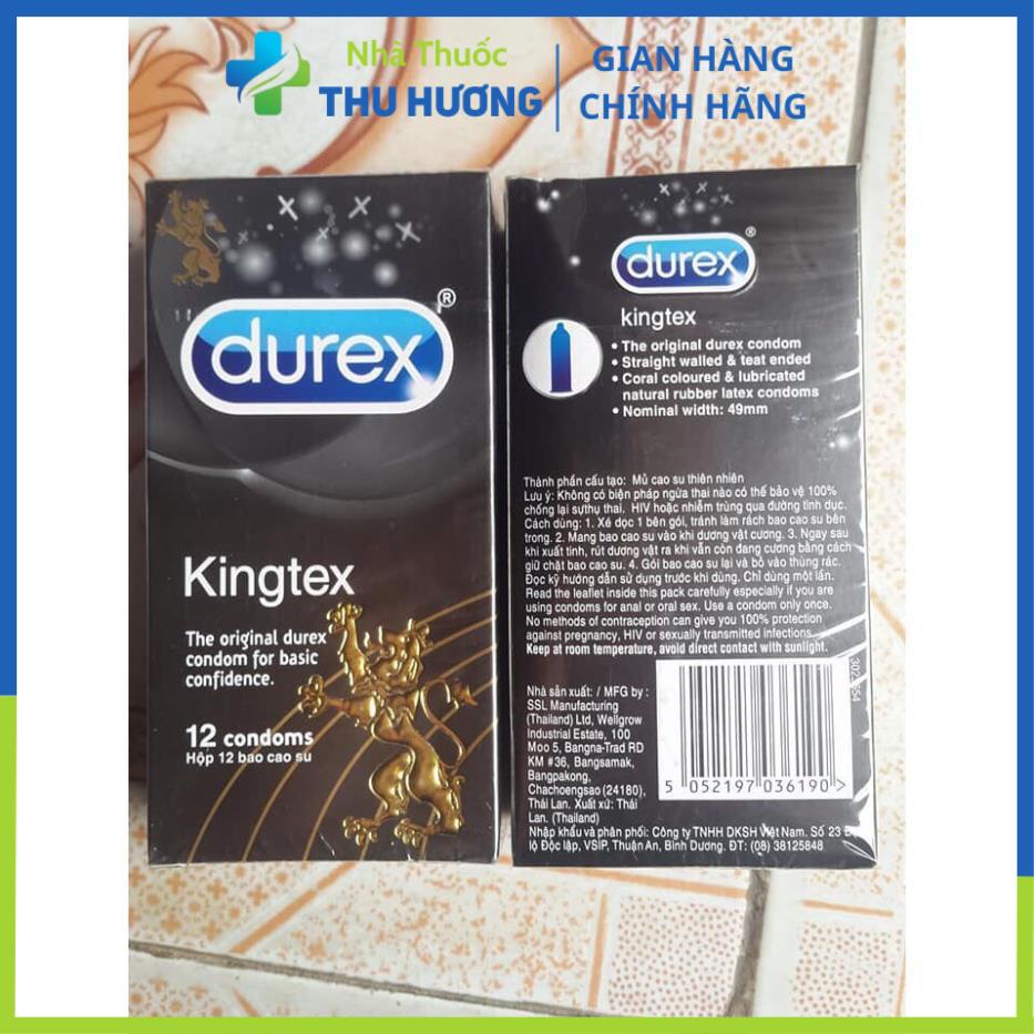 Bao cao su Durex Kingtex hộp 12 chiếc - Bó sát, làm cho chàng khoan khoái hơn
