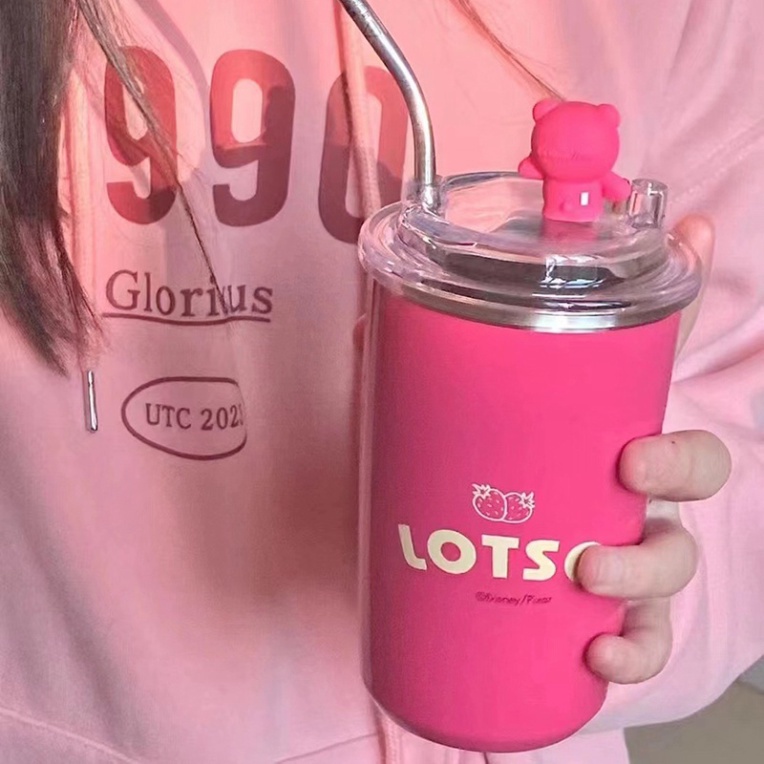 LY GIỮ NHIỆT GẤU DÂU LOTSO SIÊU CƯNG 450ML 750ML .