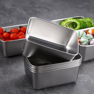 Khay Hộp Inox SUS 304 Đựng Bảo Quản Thực Phẩm Kèm Nắp Nhựa. Đựng Gia Vị, Topping Đồ Uống. Vệ Sinh .