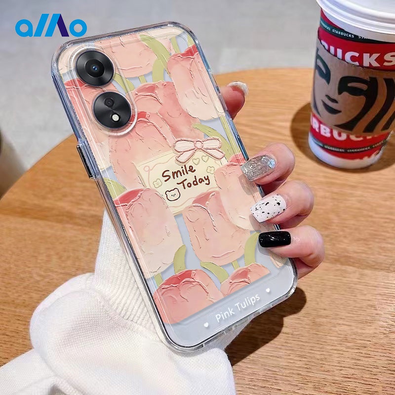 Ốp Điện Thoại Hình Hoa tulip Cho oppo reno10 reno9a a98 a78 a58 5g a57 a17 a16 k a15 a36 a76 a96 4g reno8t 5g 3 4 5 6 7 8 z 9 a52 a72 a92 A920 A920A20A35A20A 30A A55 Bìa Mềm