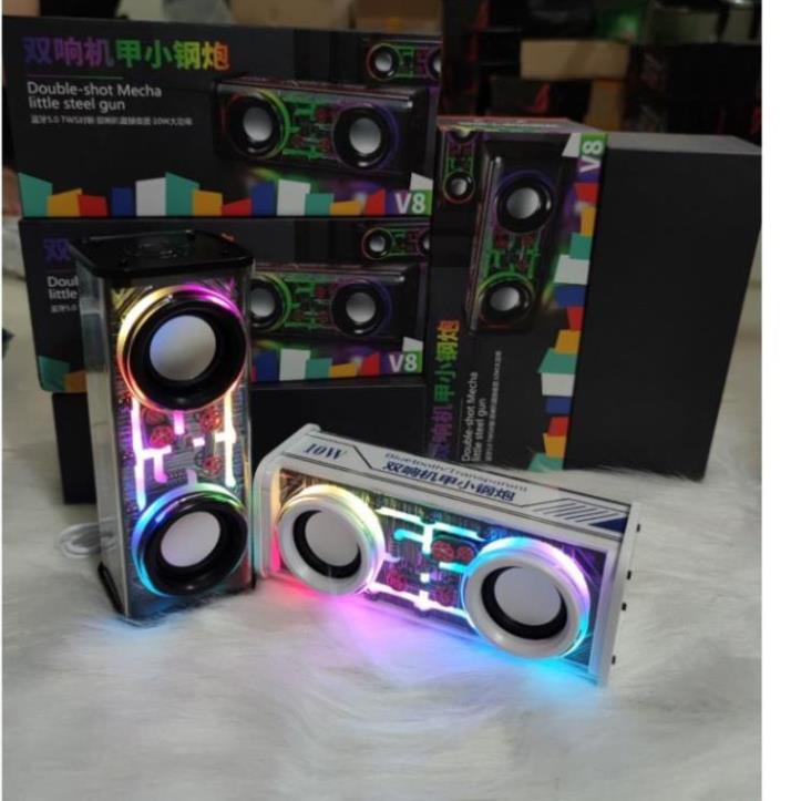 Loa bluetooth không dây V8 mini cầm tay công suất lớn, âm thanh hay, led nháy theo nhạc - taphoanhaso