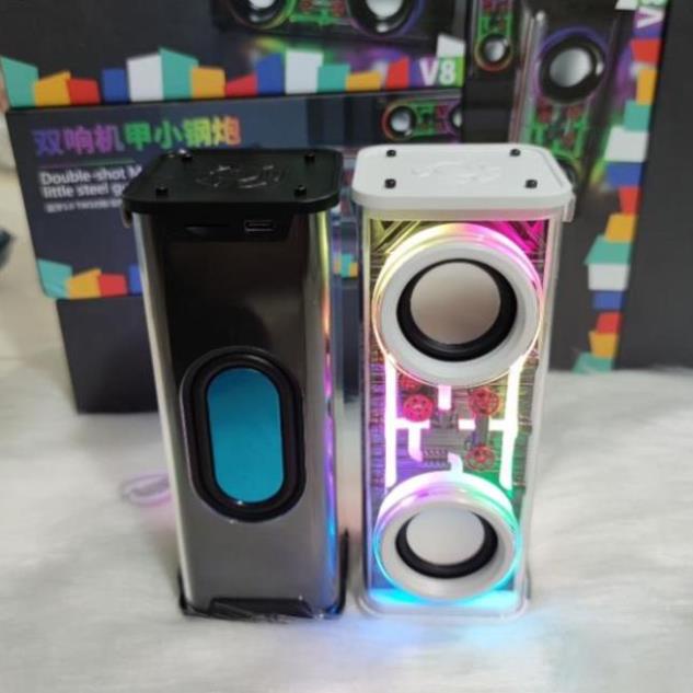 Loa bluetooth không dây V8 mini cầm tay công suất lớn, âm thanh hay, led nháy theo nhạc - taphoanhaso