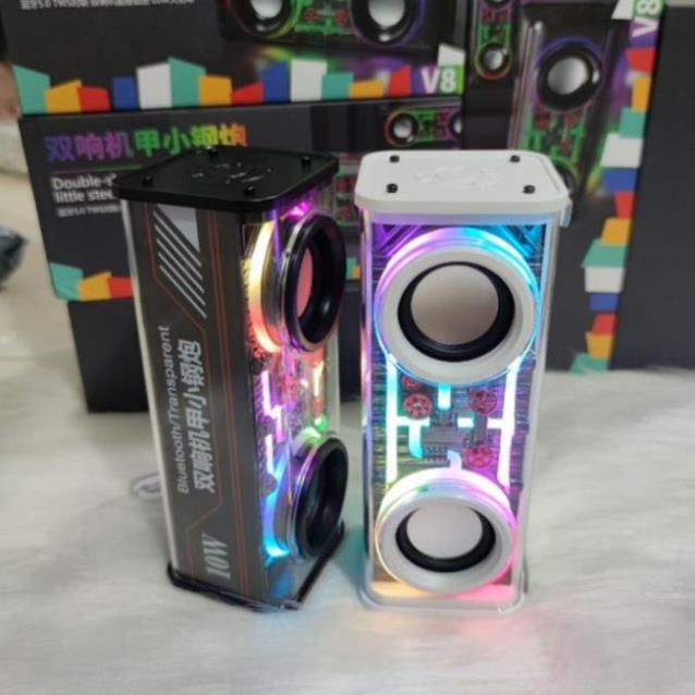 Loa bluetooth không dây V8 mini cầm tay công suất lớn, âm thanh hay, led nháy theo nhạc - taphoanhaso