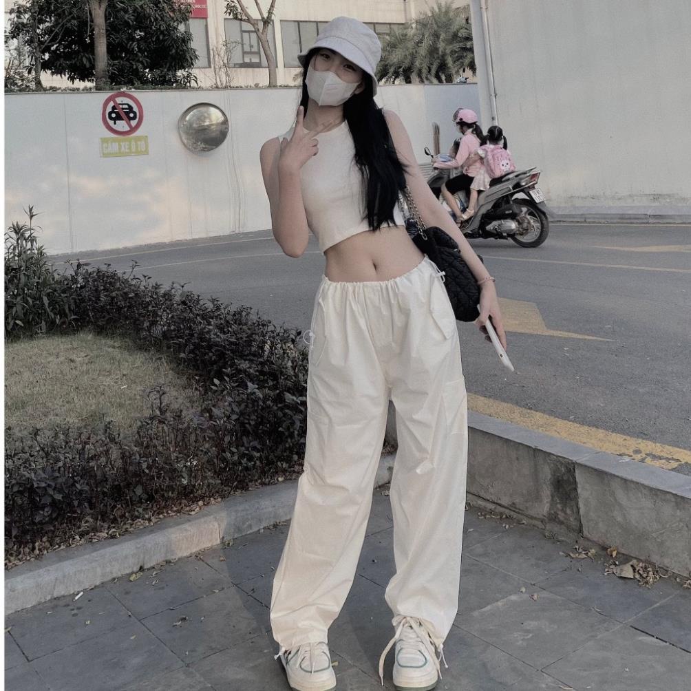 Quần túi hộp rút eo ống rộng chất kaki loại 1 năng động,quần jogger bo rút gấu phong cách hàn siêu hách dáng