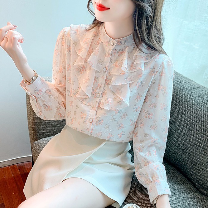 Áo Sơ Mi chiffon In Hoa Thời Trang Mùa Thu 2023 Cho Nữ