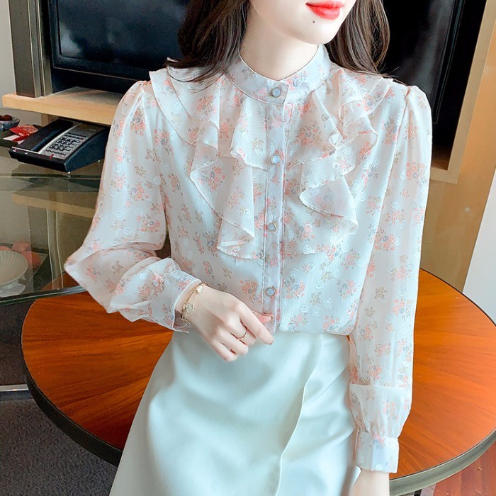 Áo Sơ Mi chiffon In Hoa Thời Trang Mùa Thu 2023 Cho Nữ