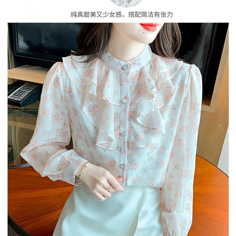 Áo Sơ Mi chiffon In Hoa Thời Trang Mùa Thu 2023 Cho Nữ
