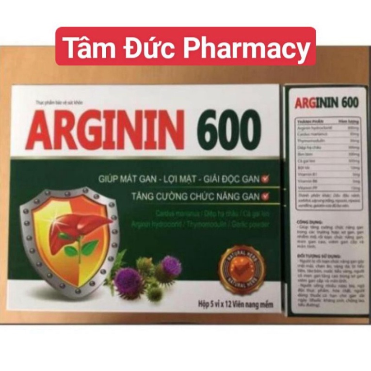 Viên uống mát gan Arginin 600 hộp 60 viên USA Pharma