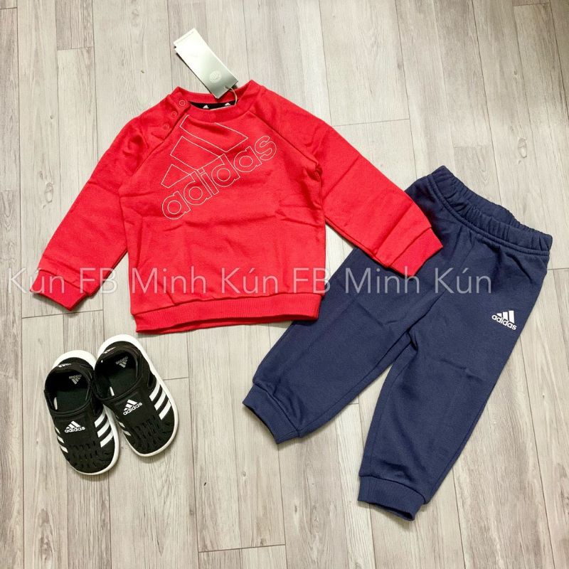 Set áo quần nỉ lót bông thu đông bé trai Adidas Auth