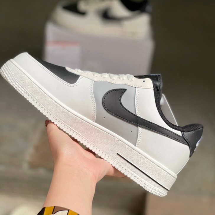 Giày_nike air force 1 trắng mũi đen, giầy af1 vệt đen, giày thể thao sneaker nam nữ cao cấp đầy đủ phụ kiện  .